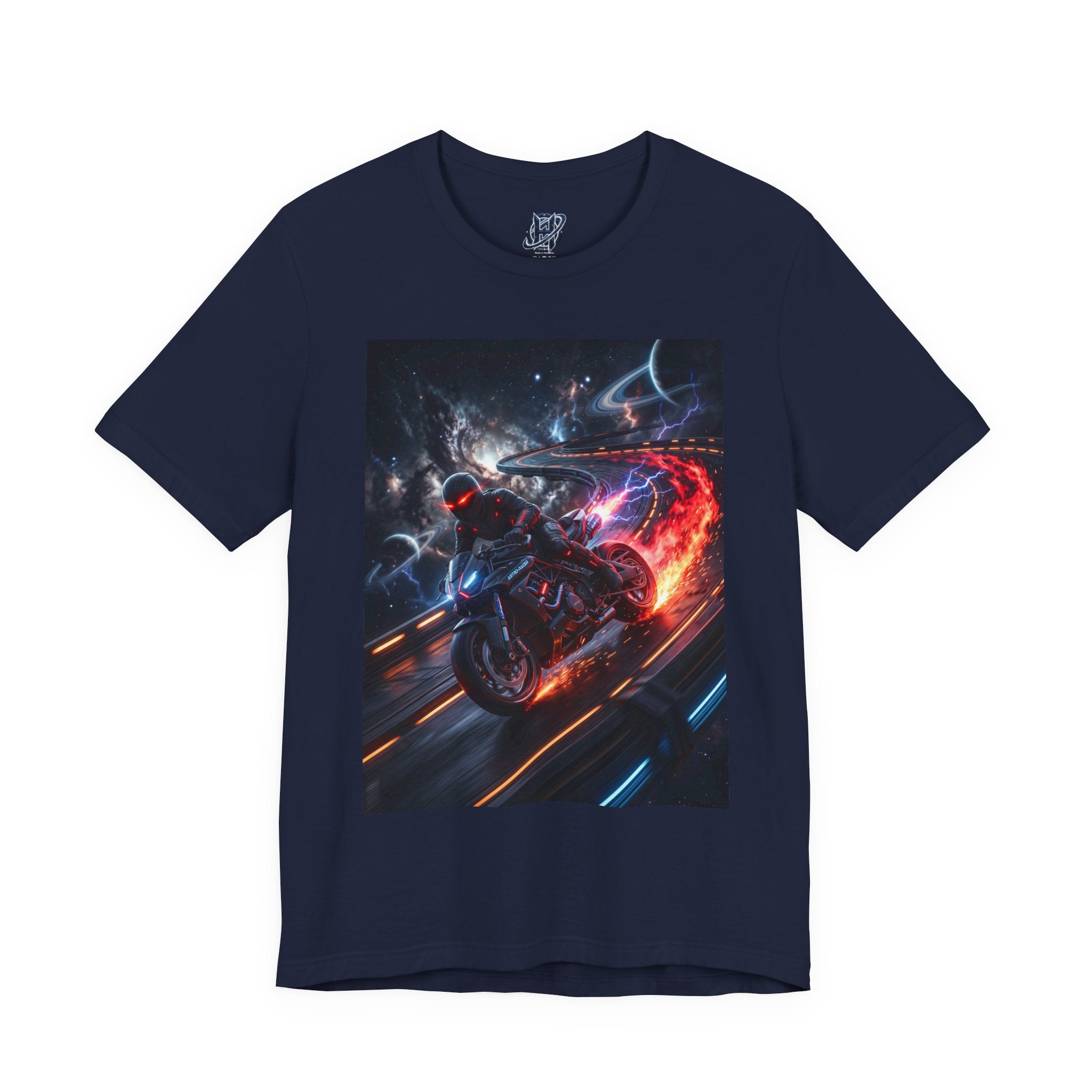 "Nitro-Void: Galactic Cyber-Rider Racing Tee"