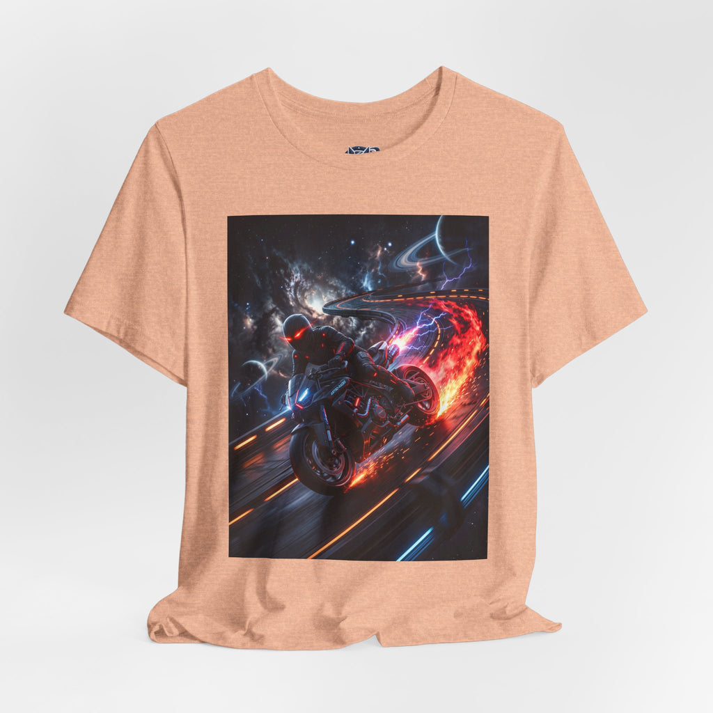"Nitro-Void: Galactic Cyber-Rider Racing Tee"