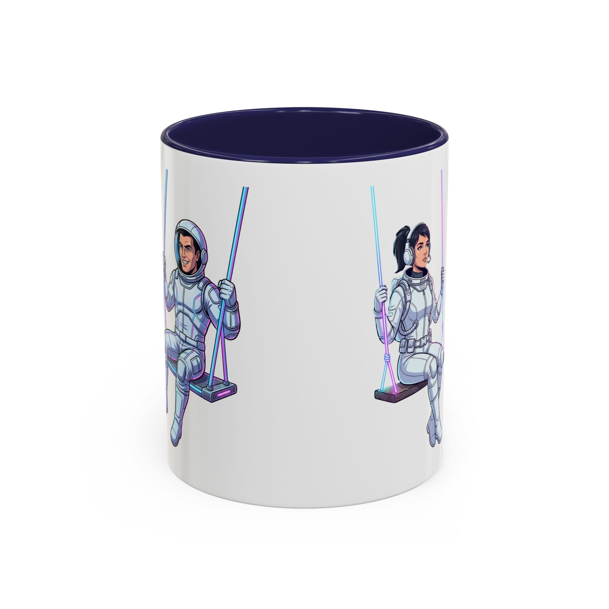 "Galactic Soulmates: Matching Astronaut Couple Mug Set"