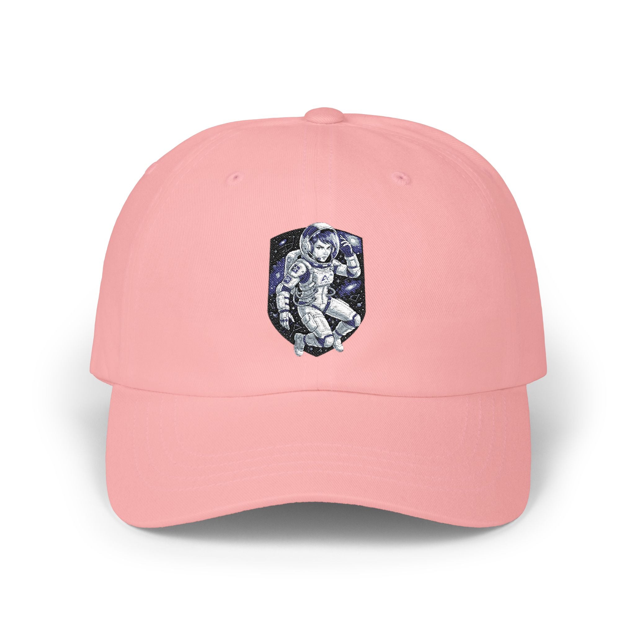 "Celestial Empress: Premium Female Astronaut Embroidered Cap"