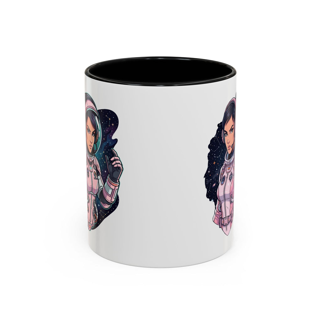 Astronaut Girl Accent Coffee Mug — Pink Space Pilot Ceramic Mug (11/15oz)