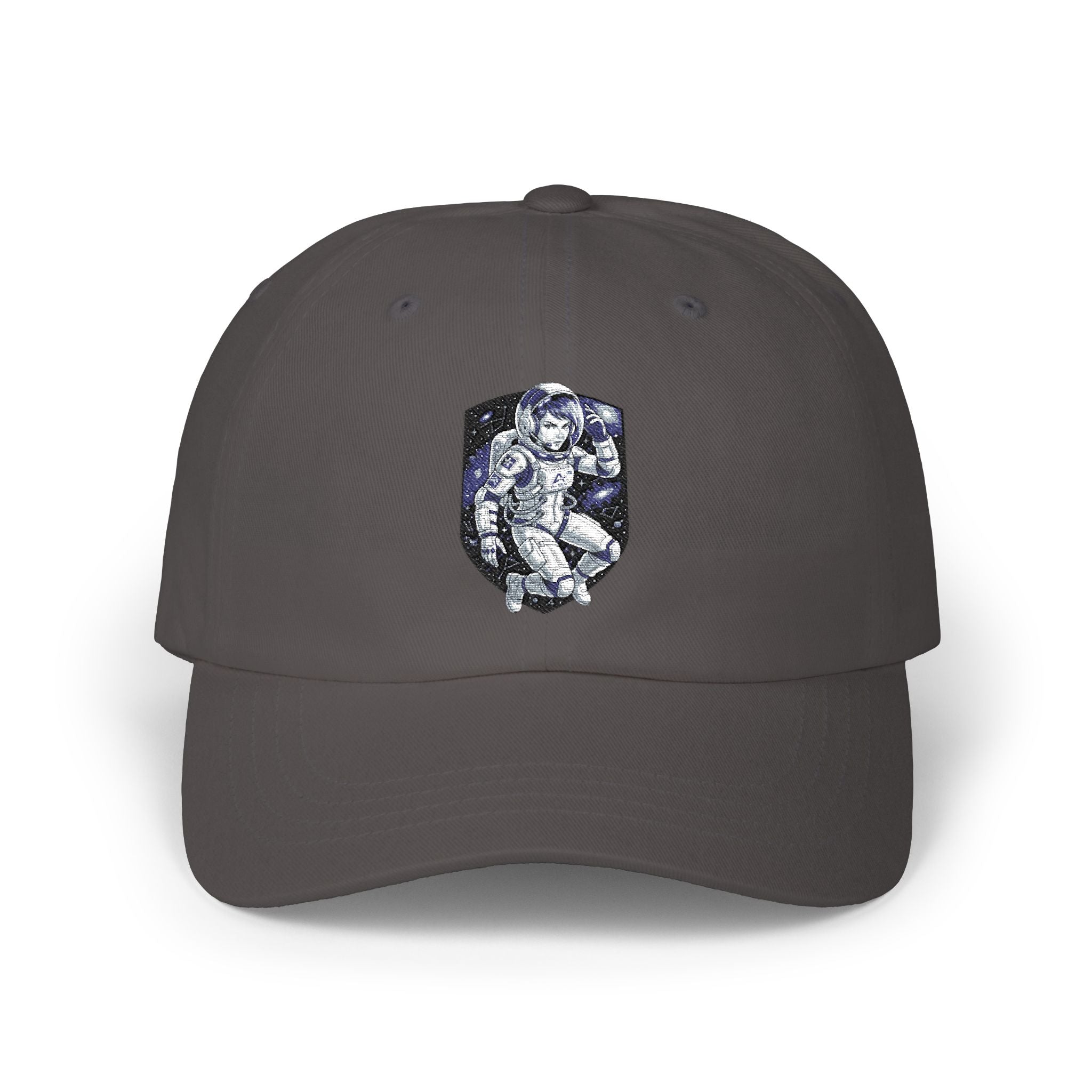 "Celestial Empress: Premium Female Astronaut Embroidered Cap"