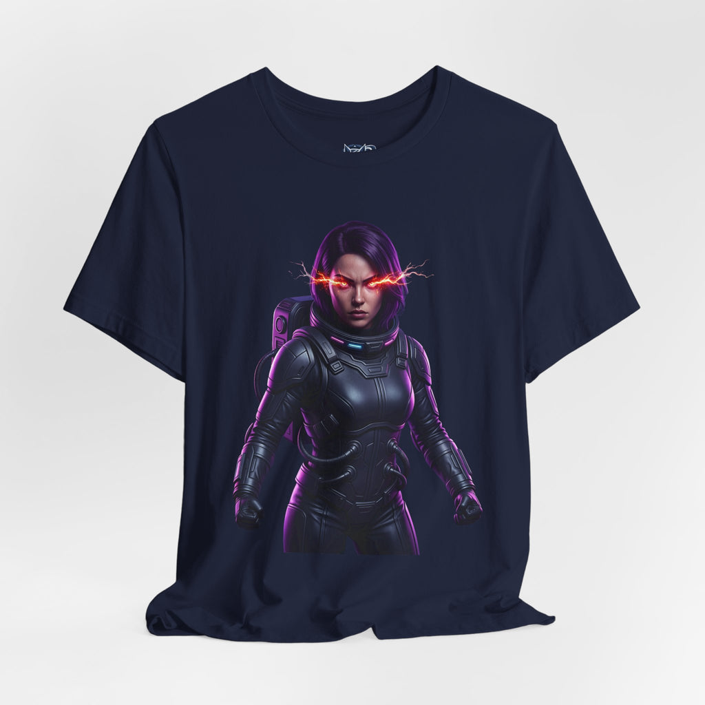 "Hyper-Nova: Red Flare Cyber-Empress Gaming Tee"