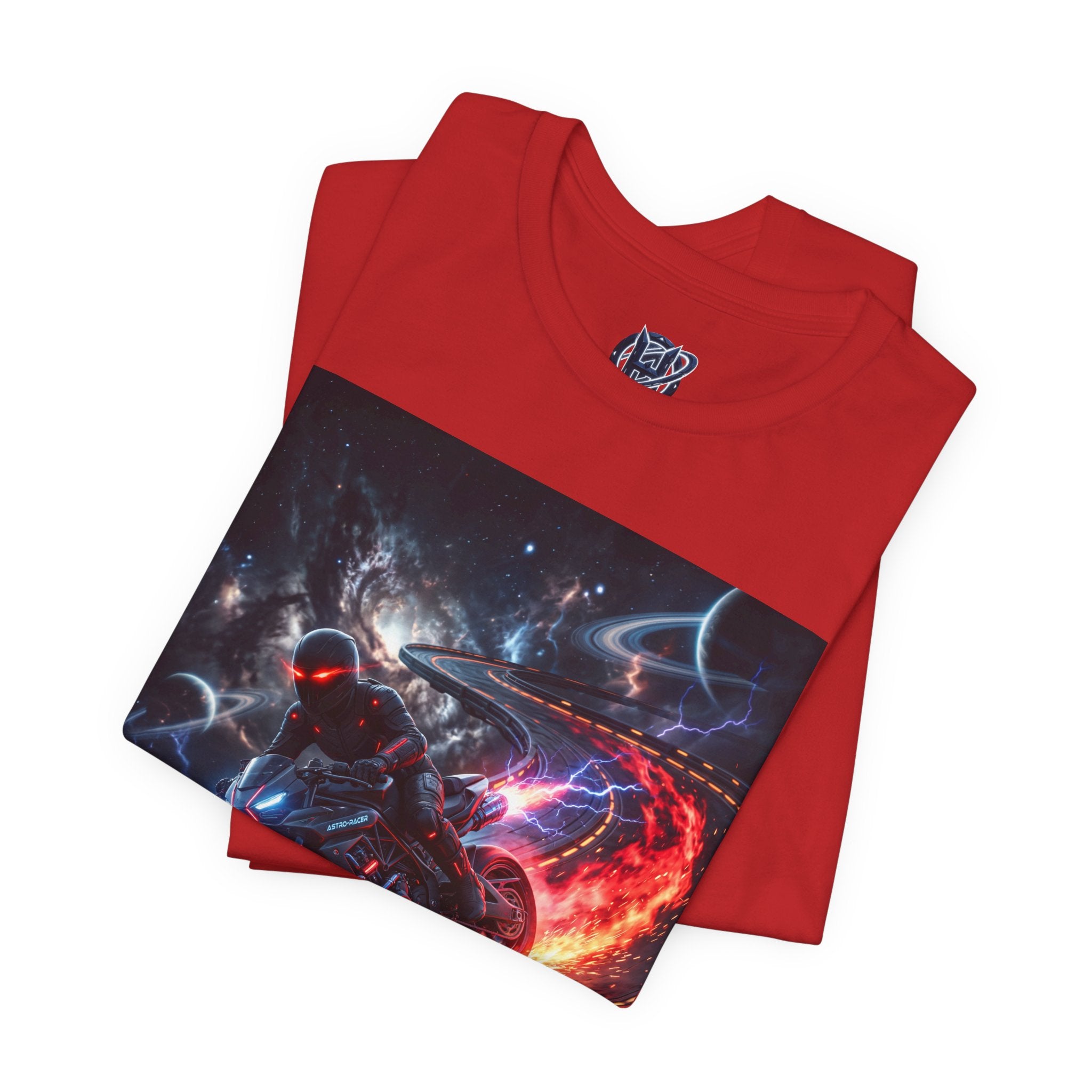 "Nitro-Void: Galactic Cyber-Rider Racing Tee"