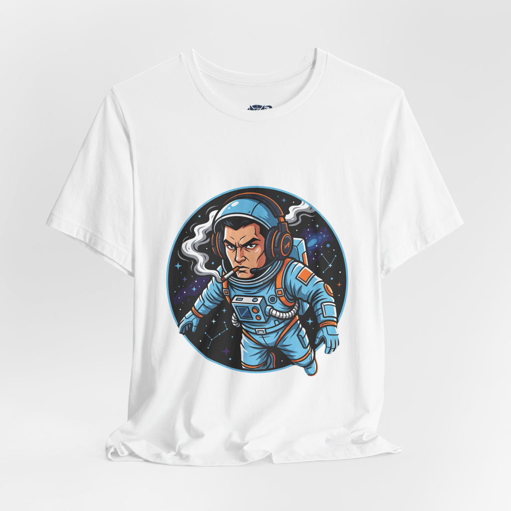 "Nebula Navigator: Smoking Astronaut Gaming Tee"