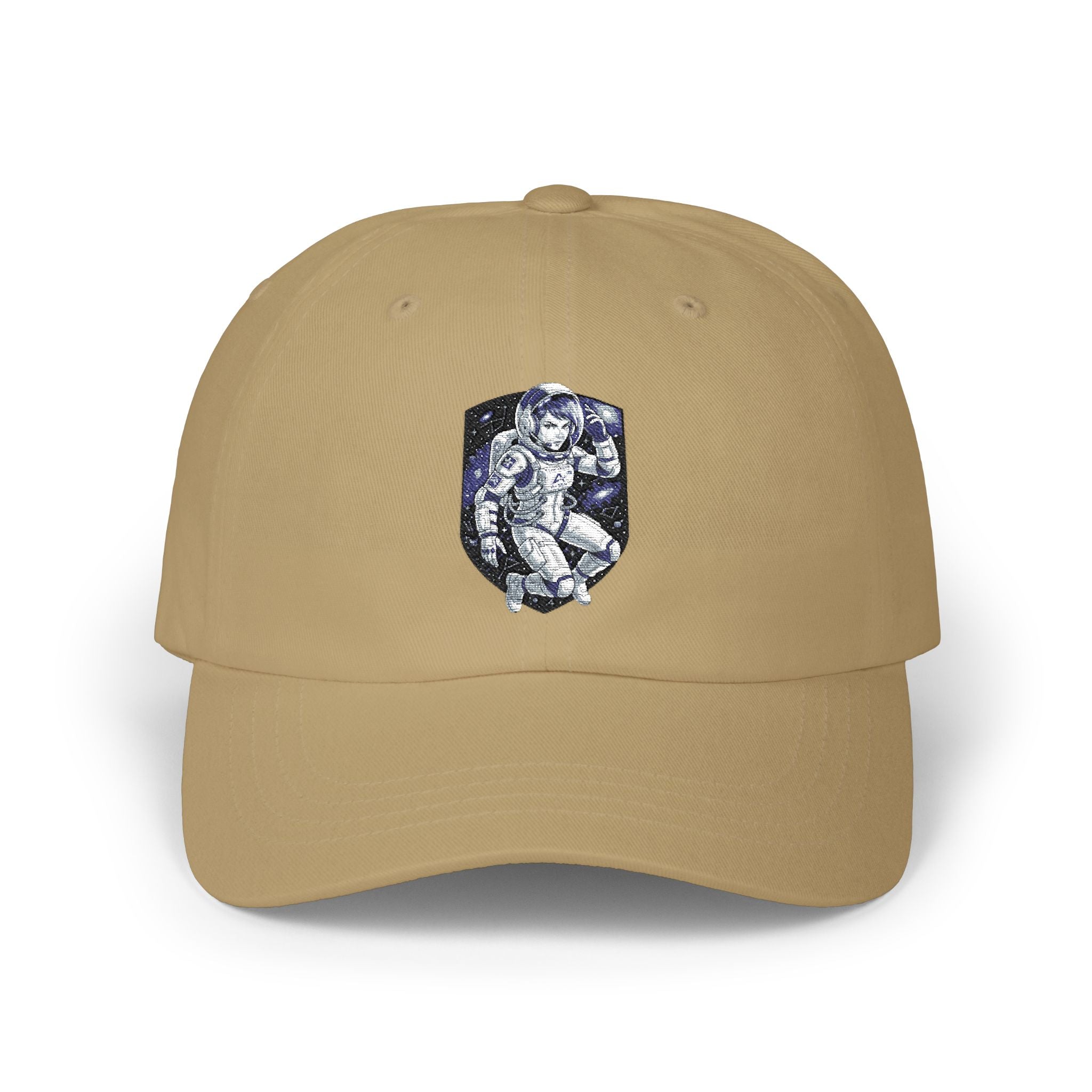 "Celestial Empress: Premium Female Astronaut Embroidered Cap"
