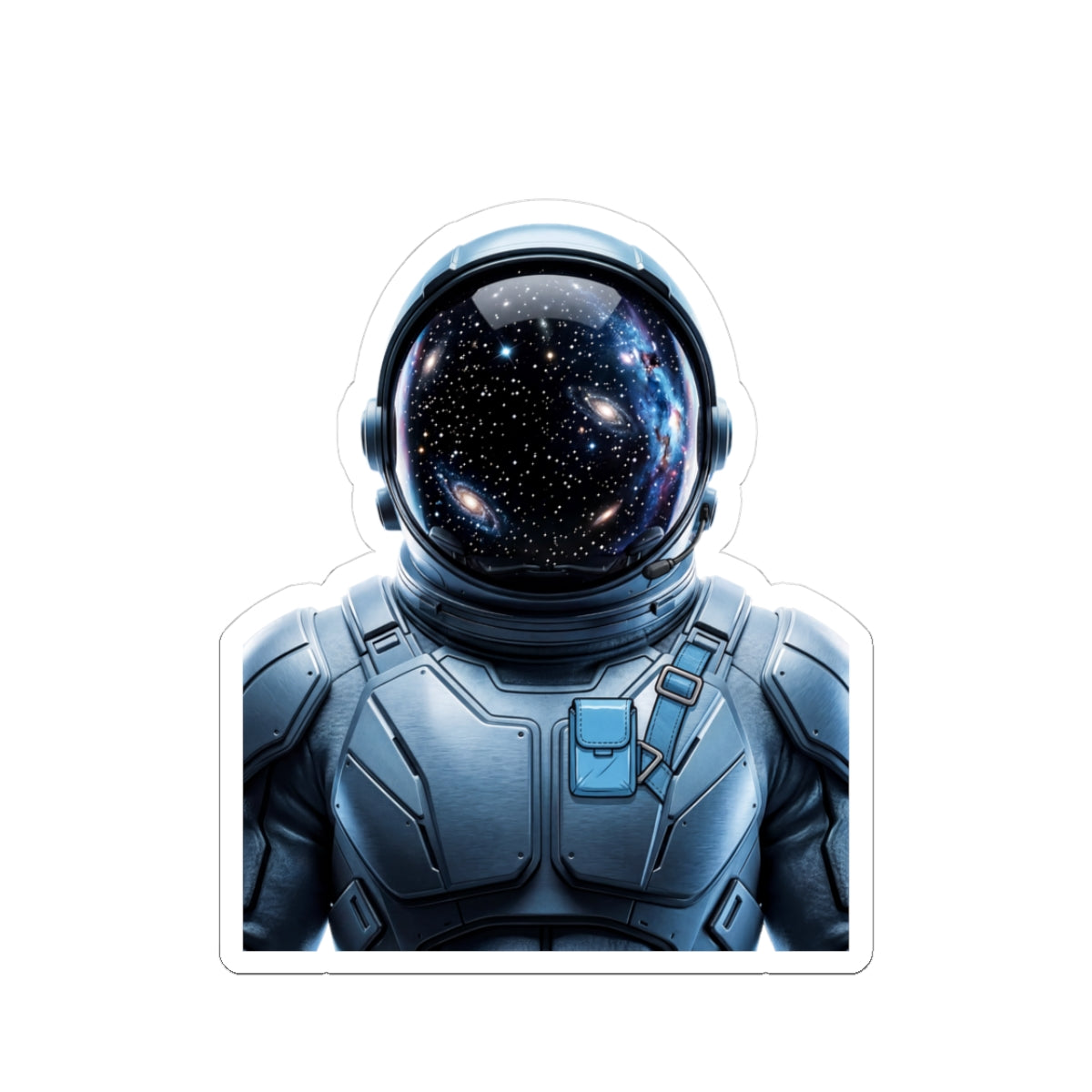 Astronaut Helmet Sticker — Cosmic Space Kiss-Cut Decal for Laptops & Gear