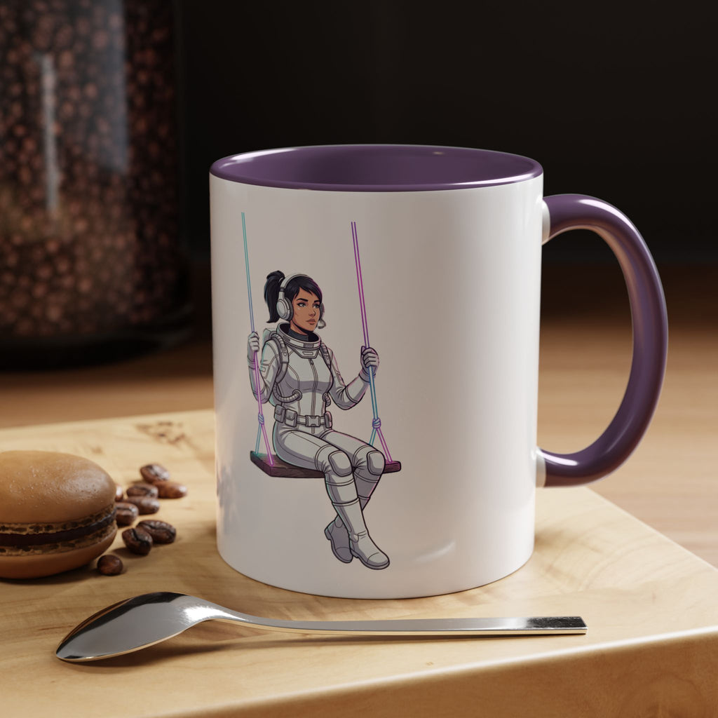 "Galactic Soulmates: Matching Astronaut Couple Mug Set"