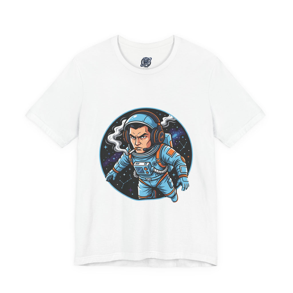 "Nebula Navigator: Smoking Astronaut Gaming Tee"