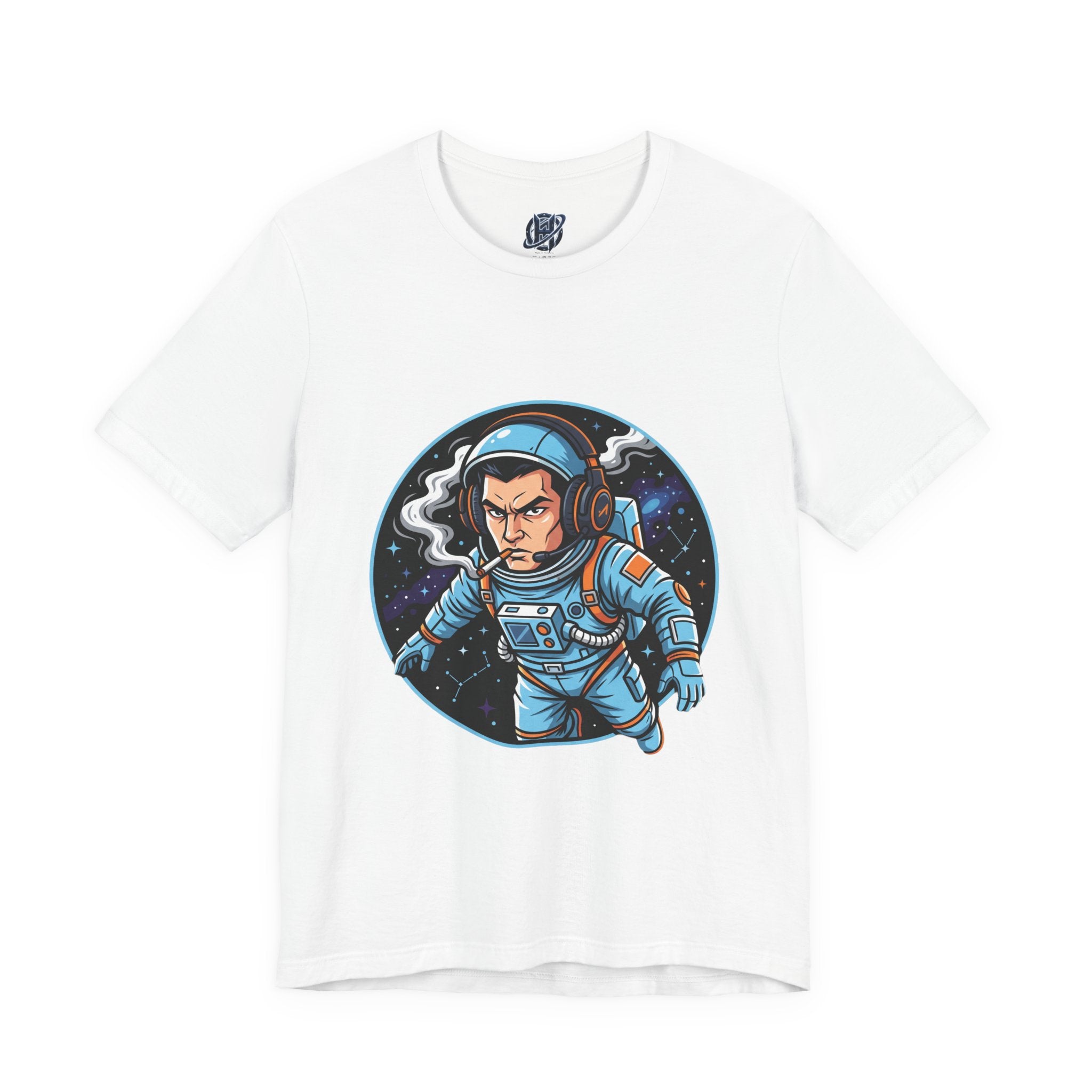 "Nebula Navigator: Smoking Astronaut Gaming Tee"