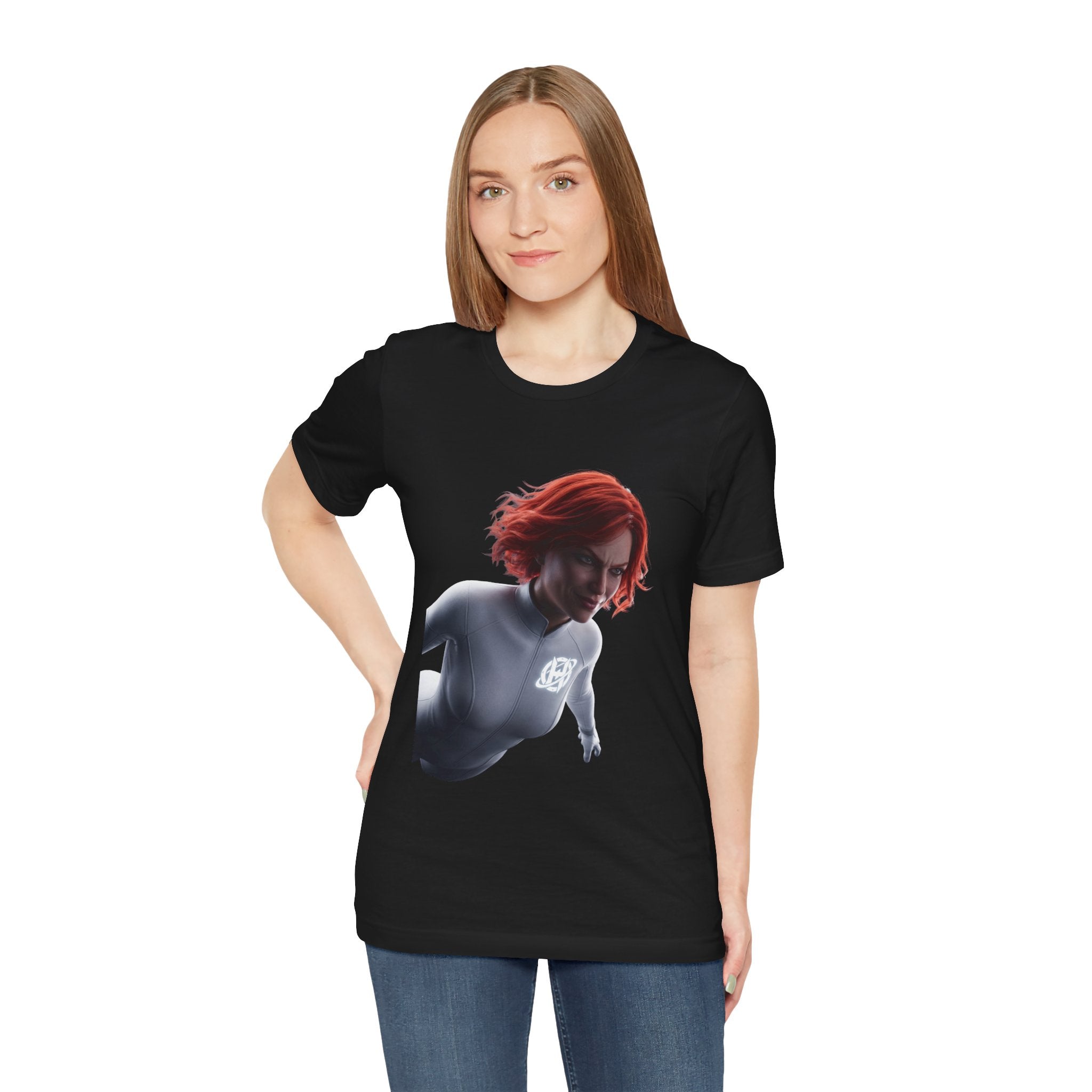 Superhero Flight T-Shirt — Red-Haired Flying Hero Graphic Tee
