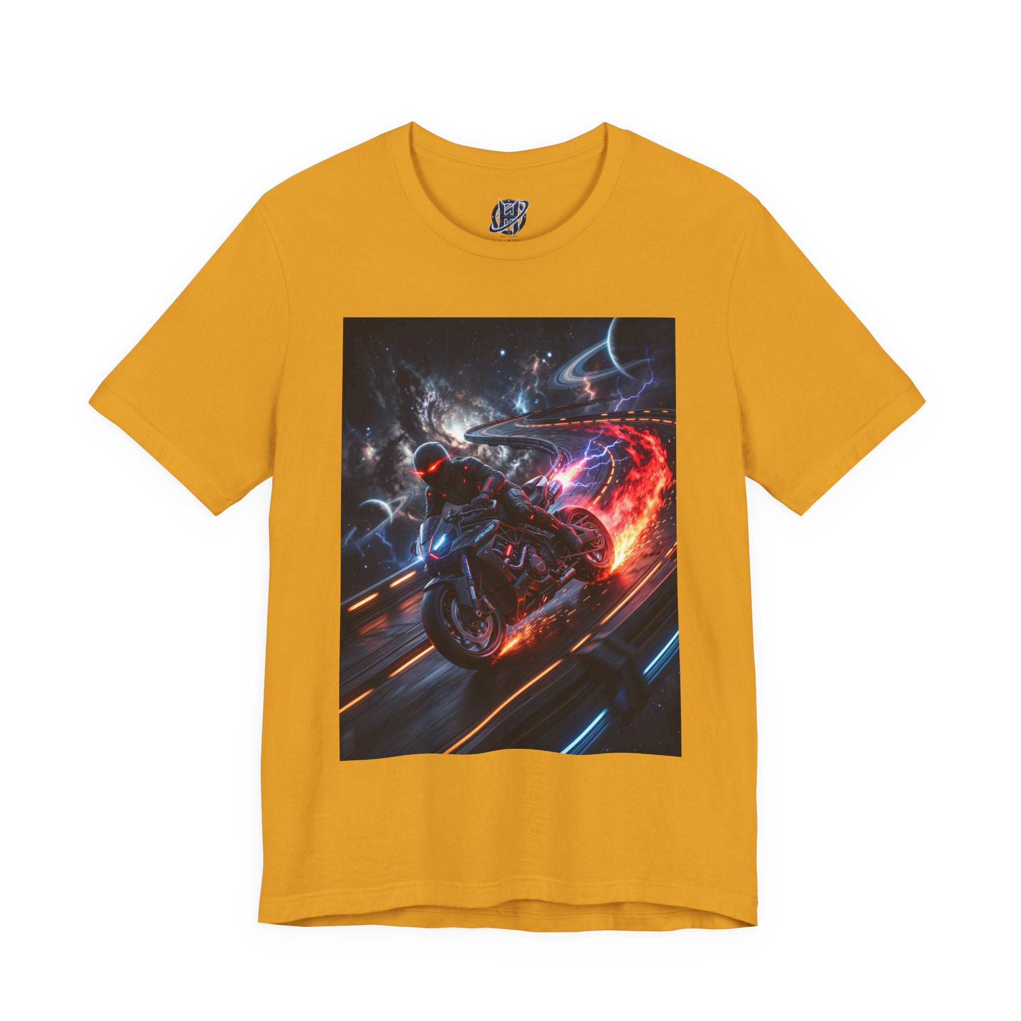 "Nitro-Void: Galactic Cyber-Rider Racing Tee"