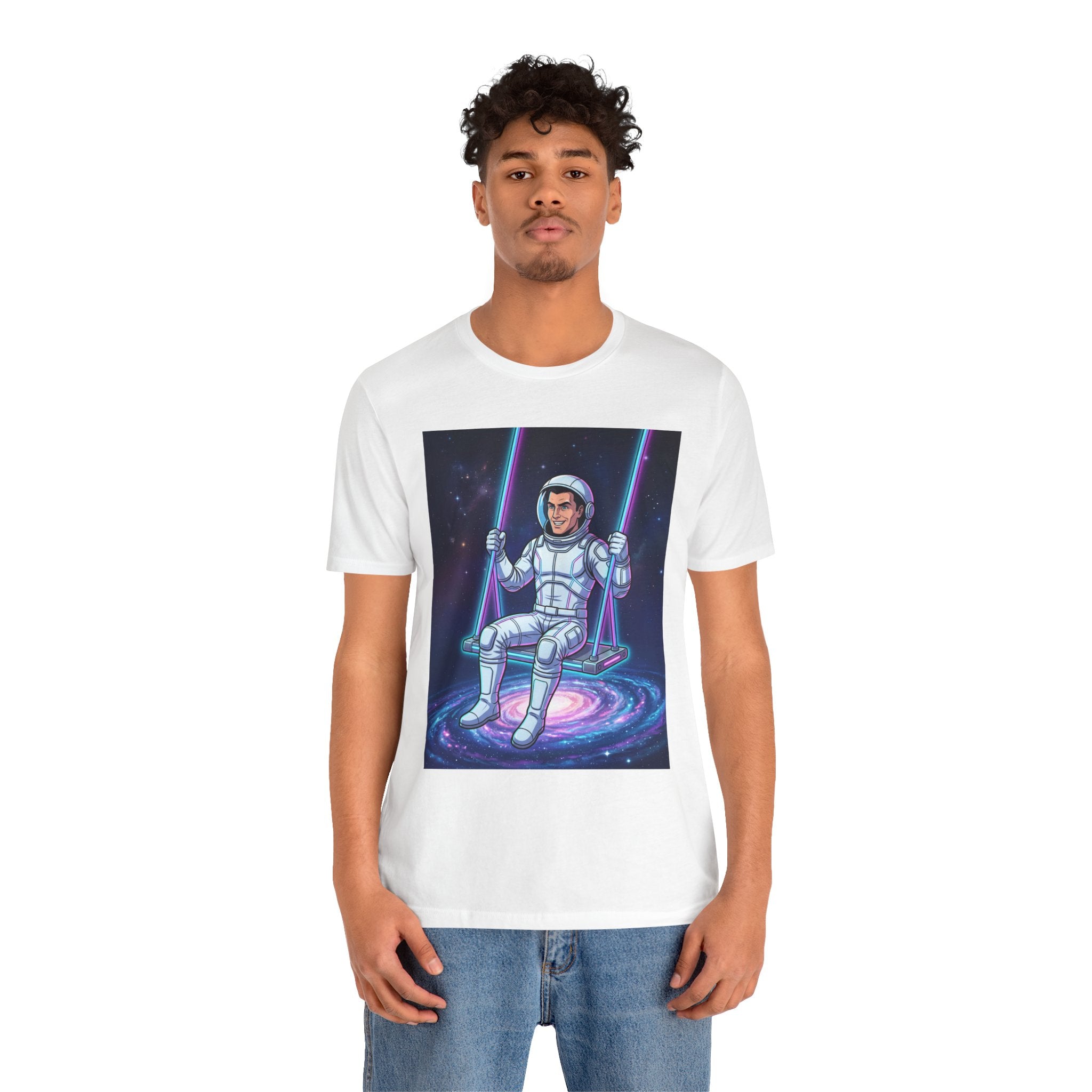 Astronaut Swing Tee – Retro Space Swinging Graphic T-Shirt