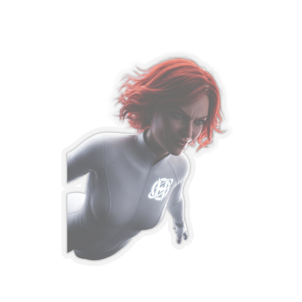 Red-Haired Hero Kiss-Cut Sticker — Action Pose Laptop Decal