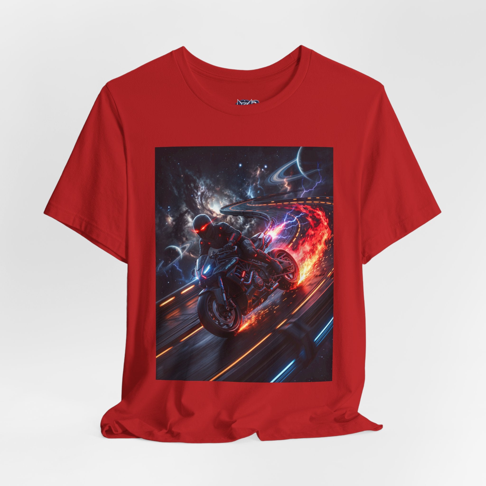 "Nitro-Void: Galactic Cyber-Rider Racing Tee"