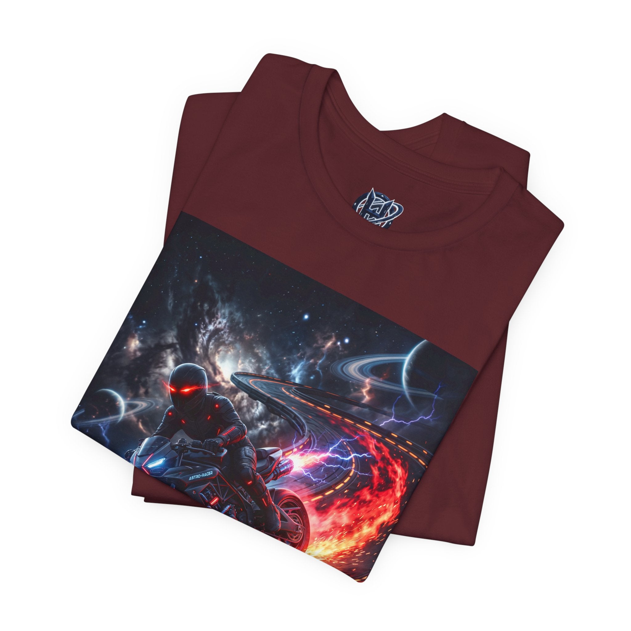 "Nitro-Void: Galactic Cyber-Rider Racing Tee"