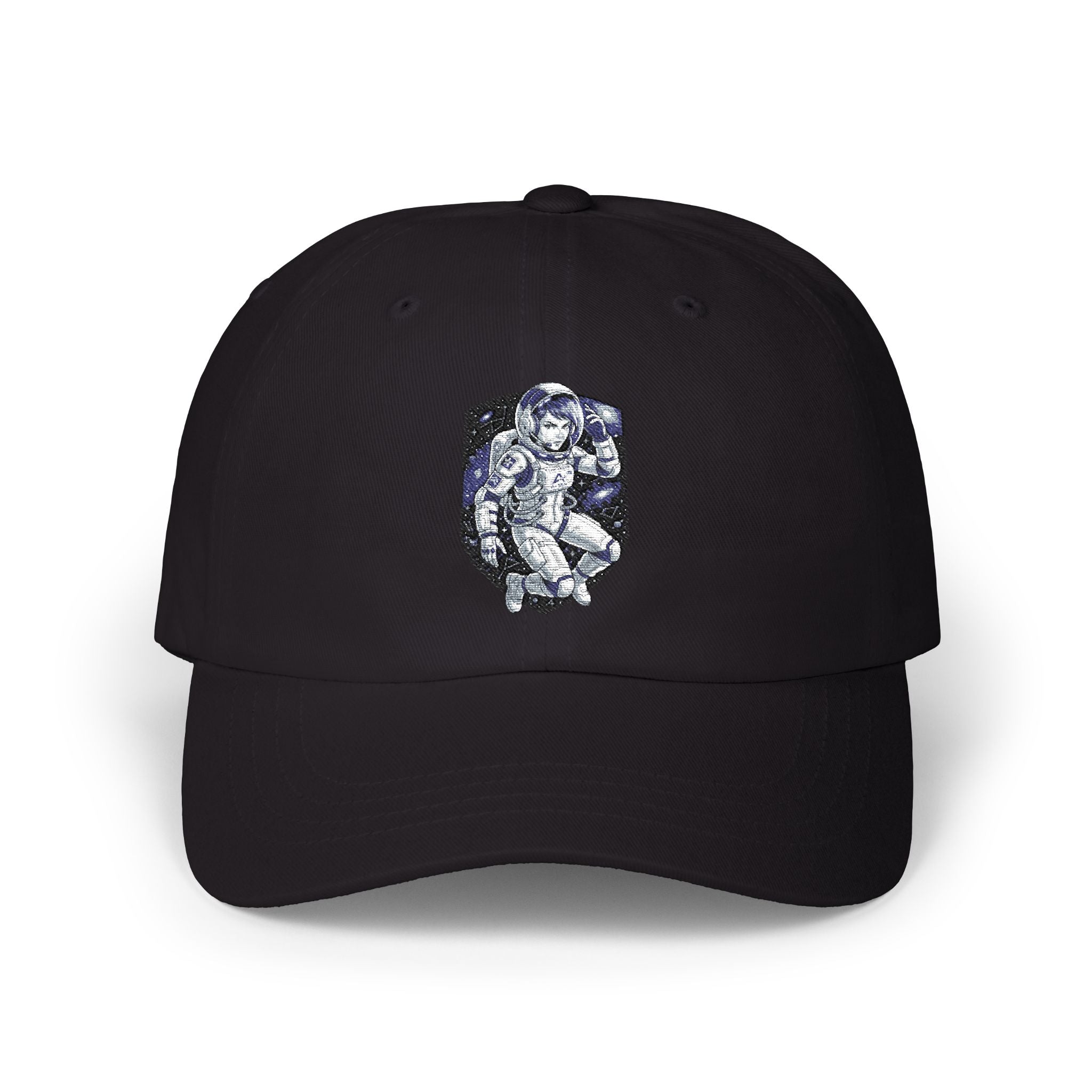 "Celestial Empress: Premium Female Astronaut Embroidered Cap"
