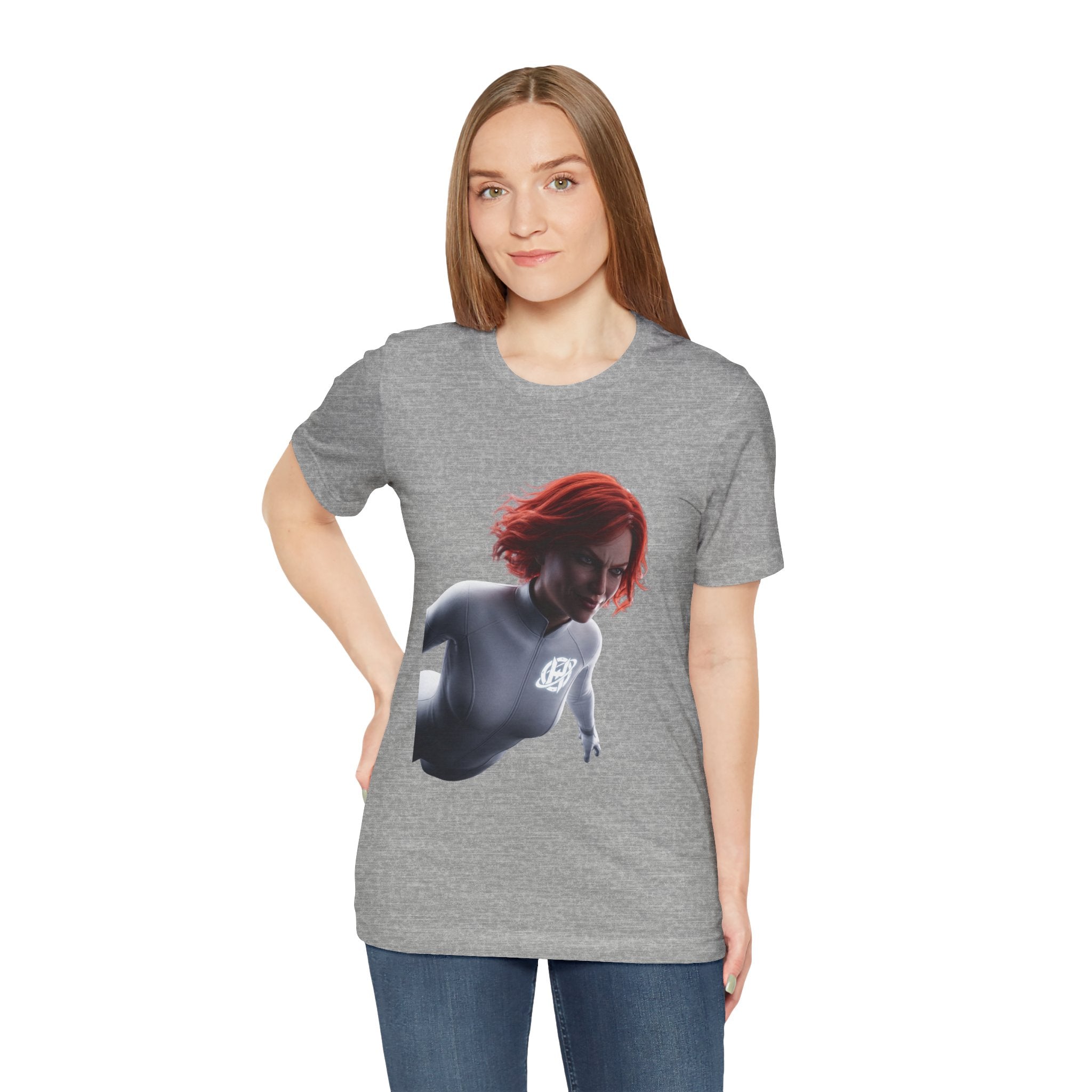 Superhero Flight T-Shirt — Red-Haired Flying Hero Graphic Tee